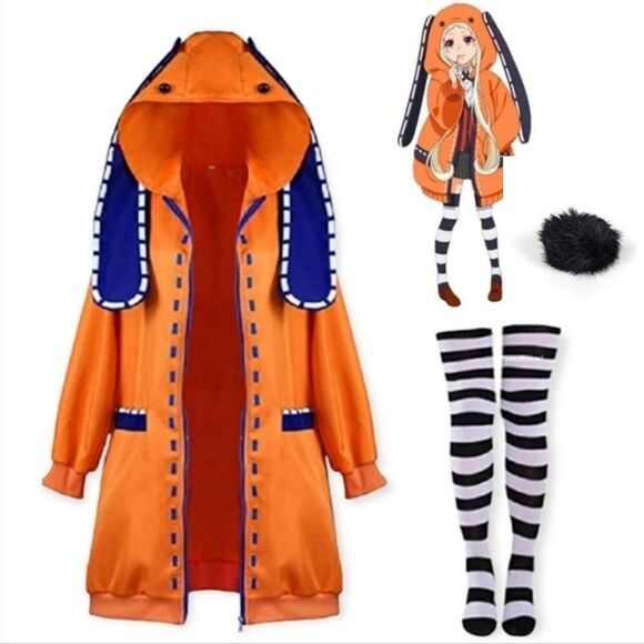 NEW! Yomoduki Runa Hoodie Cosplay Costume Jacket Outfit w/ Socks & Tail Anime - Picture 1 of 7